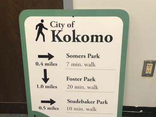 Kokomo walking route signage.