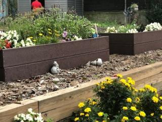 New flower planter beds.