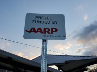 AARP sign.
