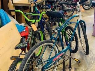 Collection of bikes to be refurbished into art.
