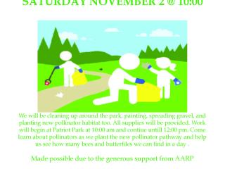 Patriot Park Community Work Day Flyer.
