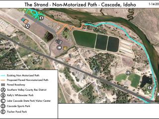 Map of proposed paved trail to connect multiple parks.
