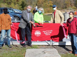 Ribbon cutting for new ramp.