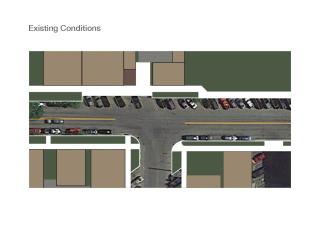 Schematic of existing conditions at intersection.