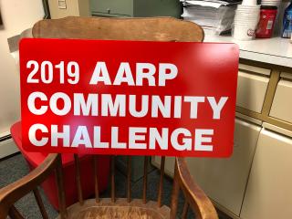 2019 Community Challenge sign.