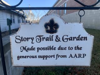 Story Trail and Garden sign.