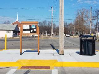 New kiosk at crosswalk.