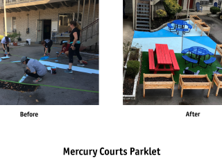 Before and After of parklet.