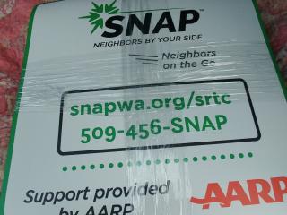 Car magnet for Spokane Neighborhood Action Partners (SNAP) vehicles.