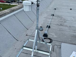 Rooftop wi-fi equipment.
