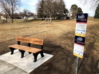 New bench and sign  for the Born Learning Trail