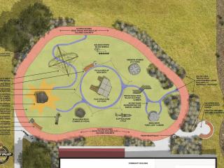 Schematic plan of park and amenities.