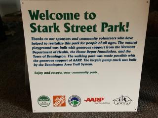 Stark Street Park sign.