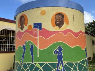 Mural at the McBean Ballpark.