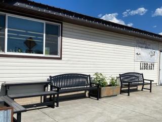 New benches at library