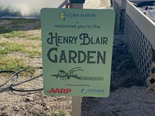 Sign for Henry Blair Garden.