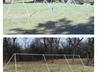 Before and After photo of new belt swings.