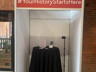 View of recording equipment in the Share Your Story Listening Booth