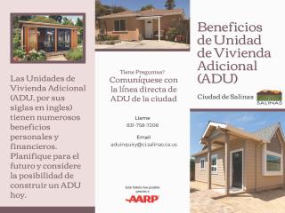 Spanish language version of ADU Benefit handout.