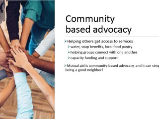 Presentation on Advocacy (Community based advocacy page)