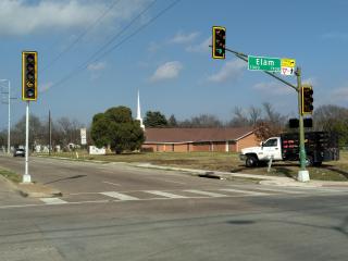 New lights at intersection.