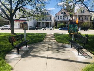 Two new benches in park.