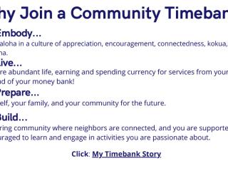 Presentation slide "Why Join a Timebank?"