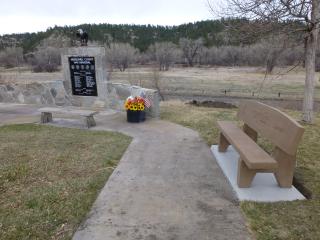 New bench at Musselshell County War Memorial.