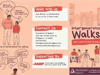 Brochure about Intergenerational Walk around Bridgeport.