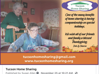 Screenshot of Tucson Home Sharing Facebook page.