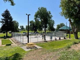 Installing fence for pickleball courts