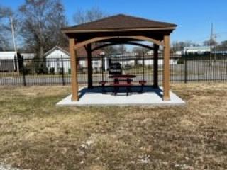 New picnic pavilion at community garden.
