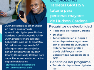 Spanish language flyer for NJHA digital literacy class.