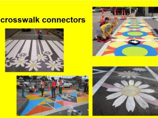 Photo collage of crosswalk art.