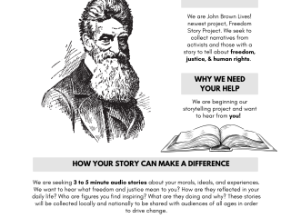 Flyer about collecting Freedom Story Project stories.