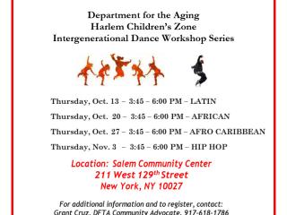 Flyer for dance classes.