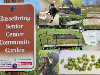 Photo collage of Hasselbring Community Garden.