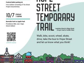 Flyer for Hope Street Temporary Trail.