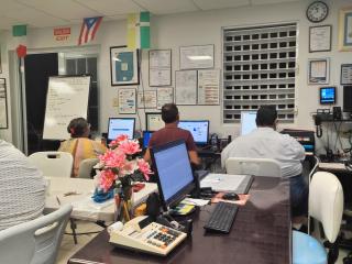Staff at emergency communication center