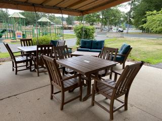 New outdoor patio tables and chairs