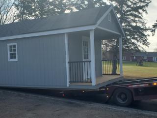 New warming house being delivered.
