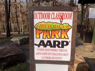 Sign for new outdoor classroom.