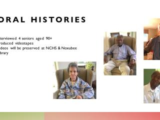 Presentation slide about Oral Histories.