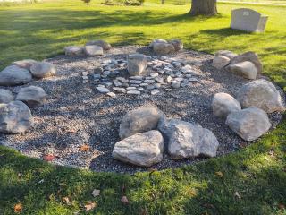 Completed rock word garden.