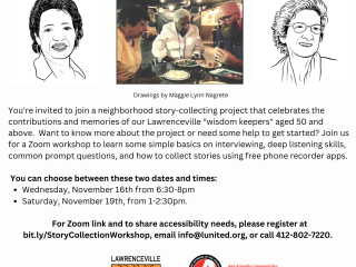 Flyer of Zoom workshop about oral history interviews
