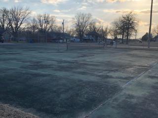 Courts before renovation.