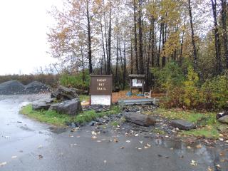 Trailhead with new landscaping and kiosk