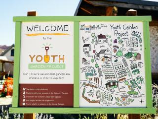 Sign for Youth Garden Project.