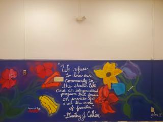 Mural with quote from Dorothy J Collier.