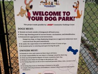 Dog Park sign.